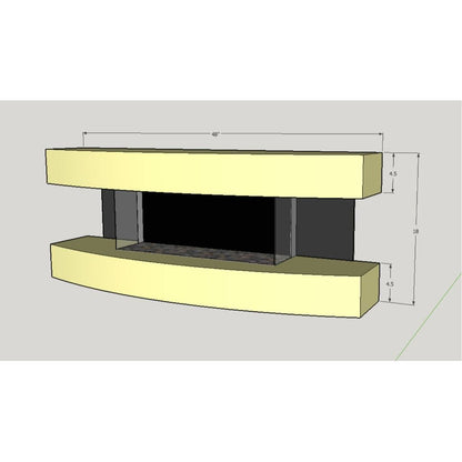Evolution Fires 48" Miami Curve Wall Mount Electric Fireplace - Marfil