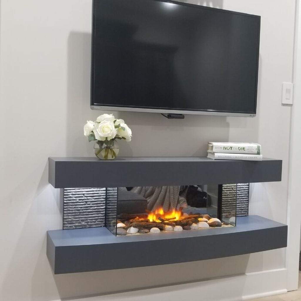 Evolution Fires 48" Miami Curve Wall Mount Electric Fireplace - White