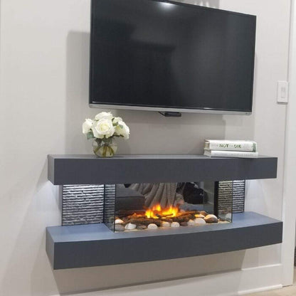 Evolution Fires 48" Miami Curve Wall Mount Electric Fireplace - White