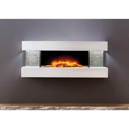 Evolution Fires 48" Miami Curve Wall Mount Electric Fireplace - White
