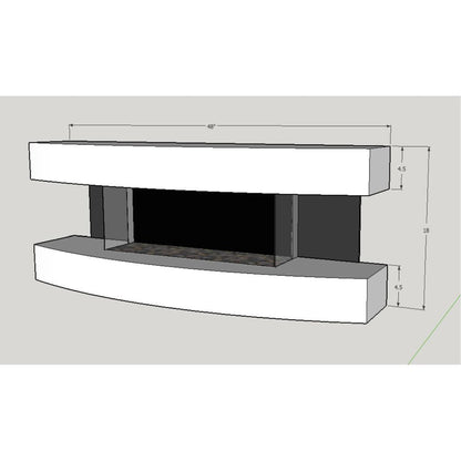 Evolution Fires 48" Miami Curve White Fire Pit Electric Fireplace – White Bowl