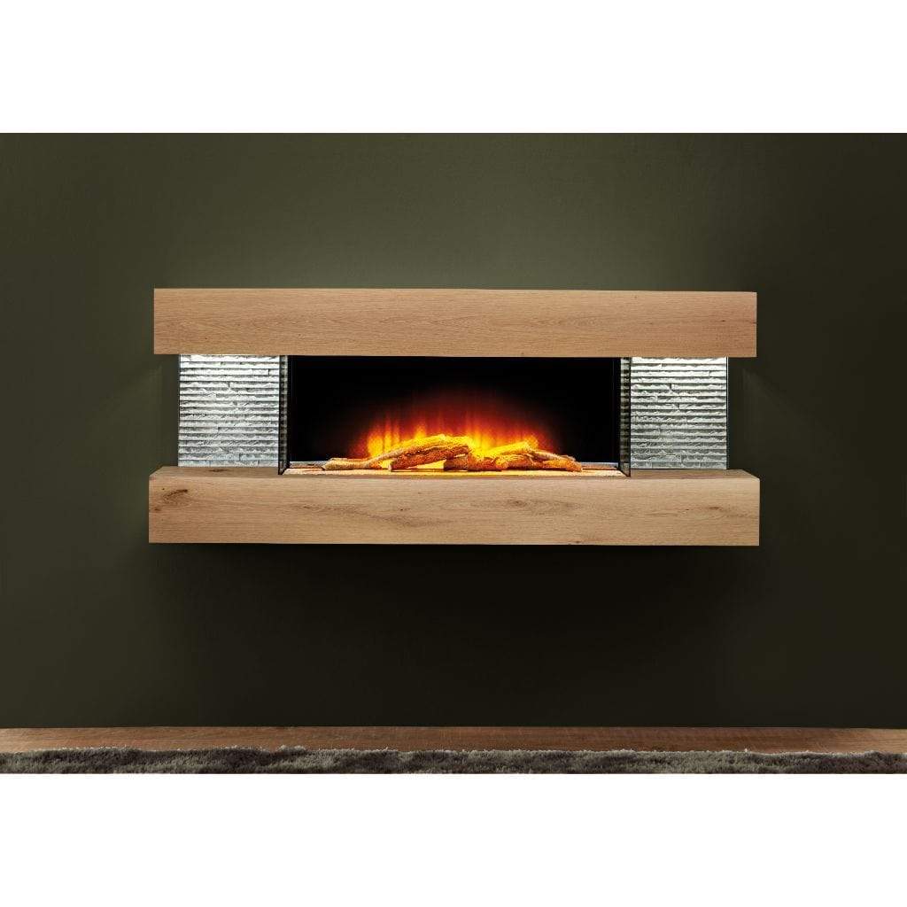 Evolution Fires 48" Vegas Petite Wall Mount Electric Fireplace - American Oak