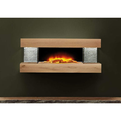Evolution Fires 48" Vegas Petite Wall Mount Electric Fireplace - American Oak