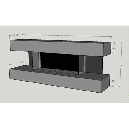 Evolution Fires 48" Vegas Petite Wall Mount Electric Fireplace - Carrara