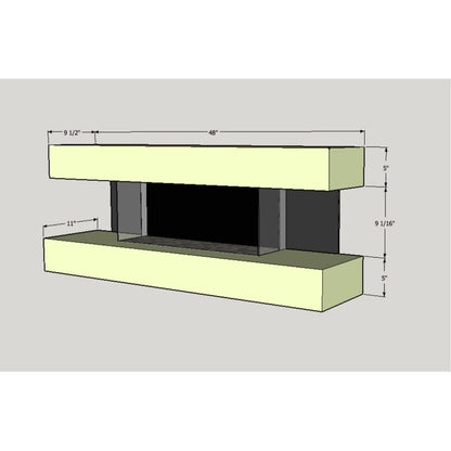 Evolution Fires 48" Vegas Petite Wall Mount Electric Fireplace - Marfil