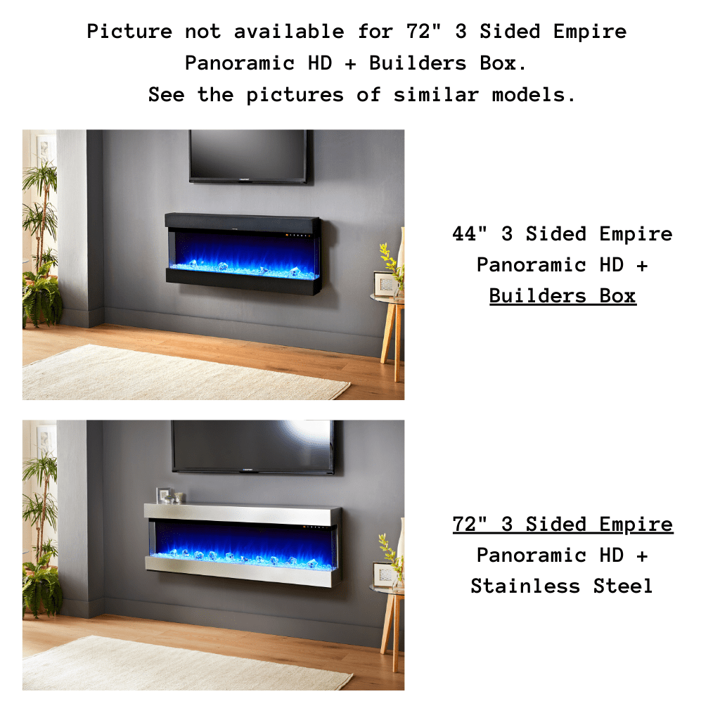 Evolution Fires 72" 3 Sided Empire Panoramic HD + Builders Box