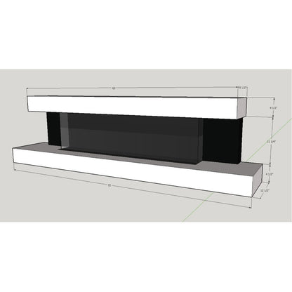 Evolution Fires 72" Alpha Electric Fireplace – Black Gloss Panels