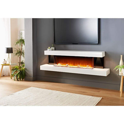 Evolution Fires 72" Alpha Electric Fireplace – Black Gloss Panels
