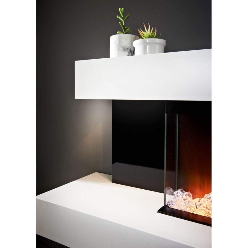 Evolution Fires 72" Alpha Electric Fireplace – Black Gloss Panels