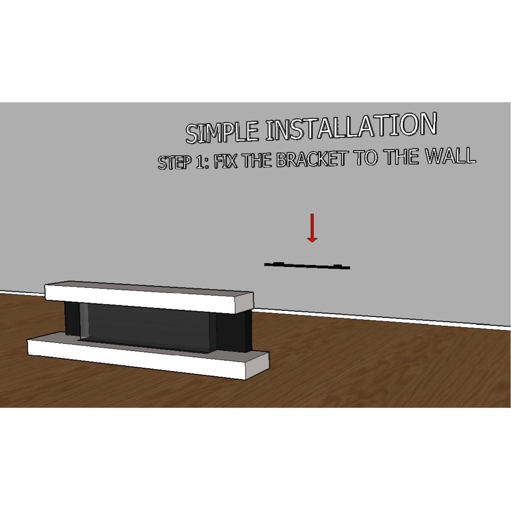 Evolution Fires 72" Alpha Electric Fireplace – Black Gloss Panels