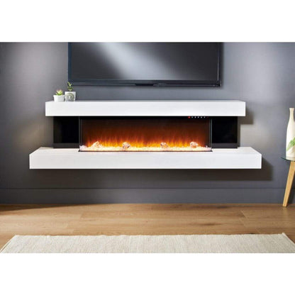 Evolution Fires 72" Alpha Electric Fireplace – Black Gloss Panels