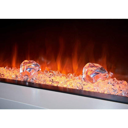 Evolution Fires 72" Alpha Electric Fireplace – Gray Gloss Panels
