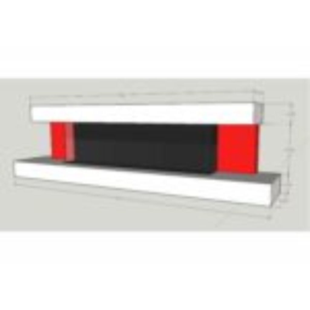 Evolution Fires 72" Alpha Electric Fireplace – Red Gloss Panels