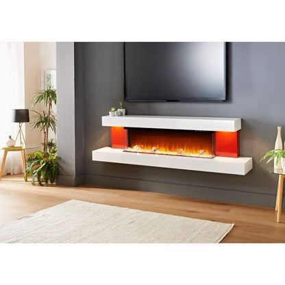 Evolution Fires 72" Alpha Electric Fireplace – Red Gloss Panels