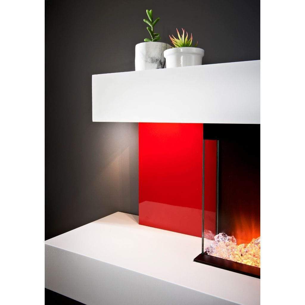 Evolution Fires 72" Alpha Electric Fireplace – Red Gloss Panels