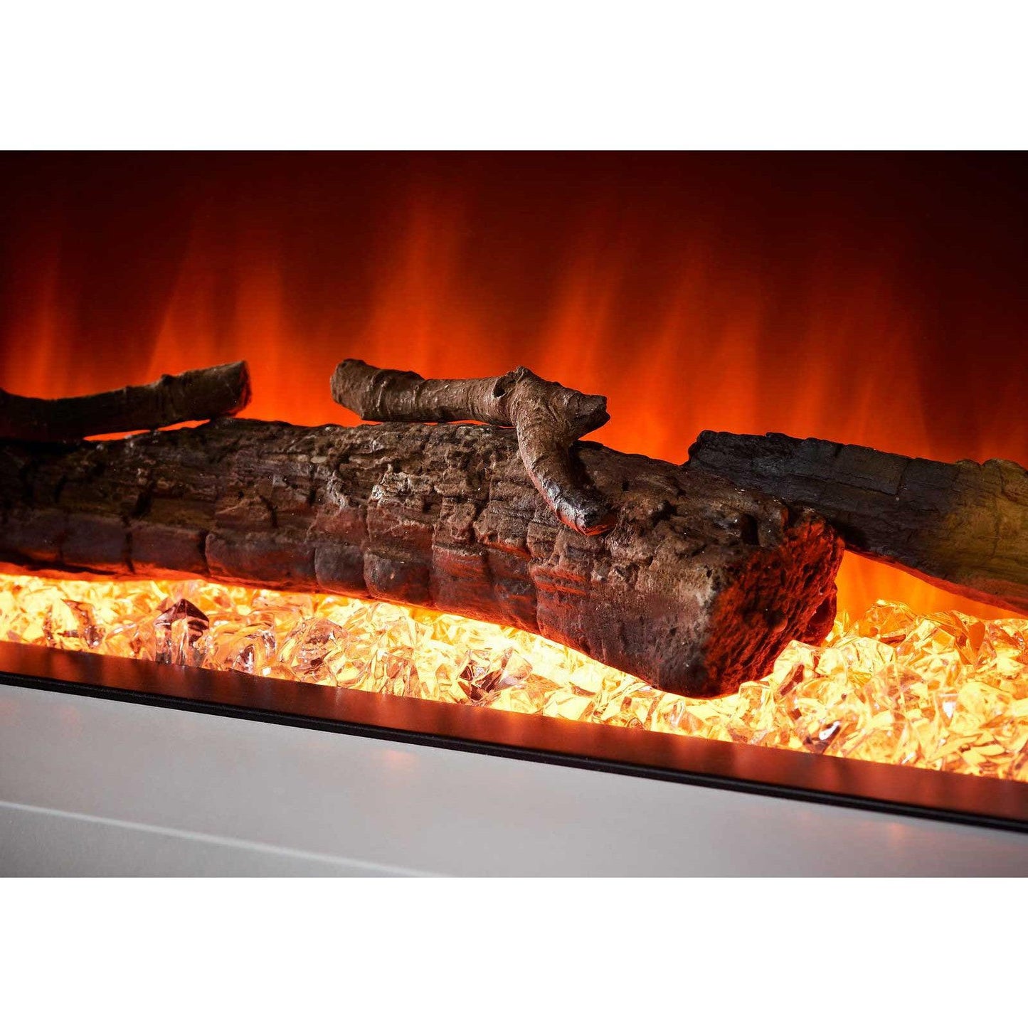 Evolution Fires 72" Vegas Black Stone Tiles Wall Mount Electric Fireplace - Graphite