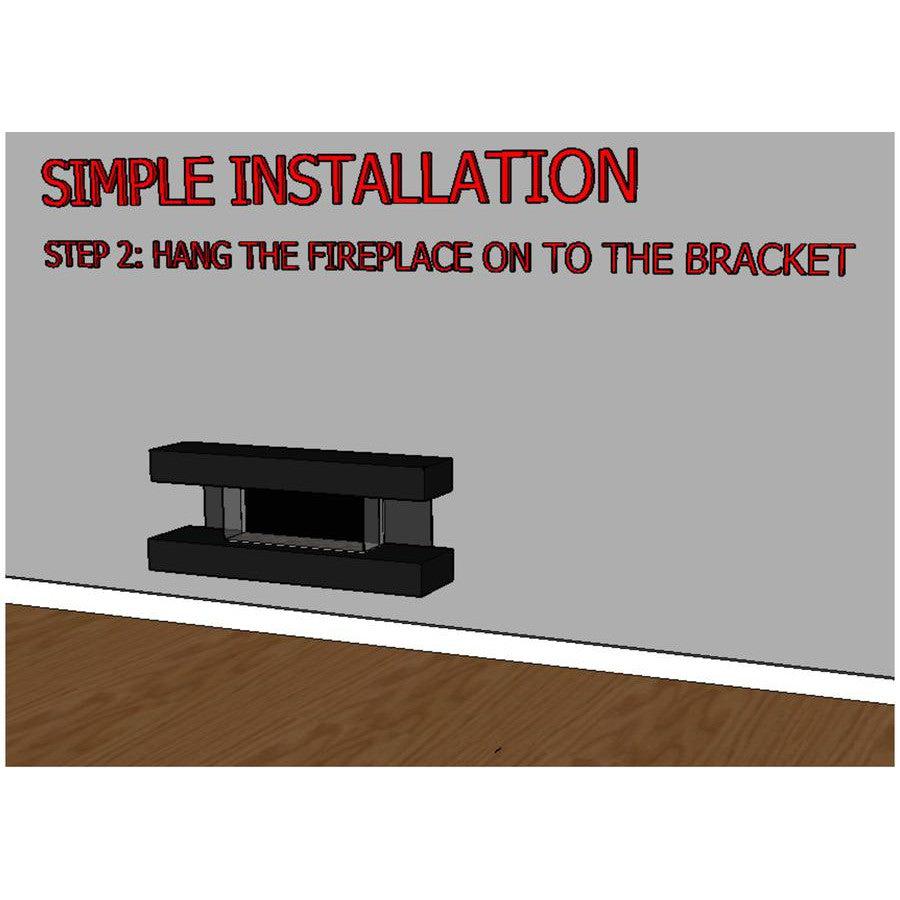 Evolution Fires 72" Vegas Black Stone Tiles Wall Mount Electric Fireplace - Graphite