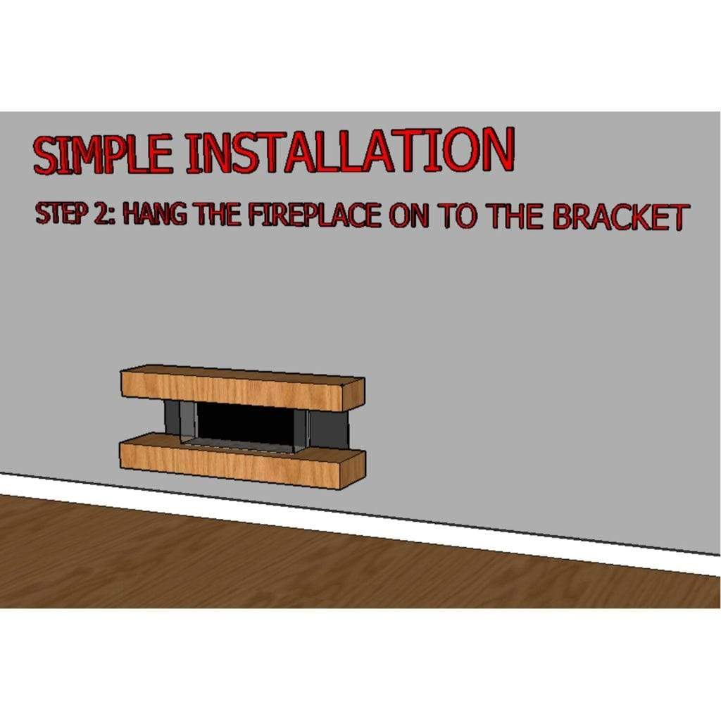 Evolution Fires 72" Vegas Grey Stone Tiles Wall Mount Electric Fireplace - American Oak