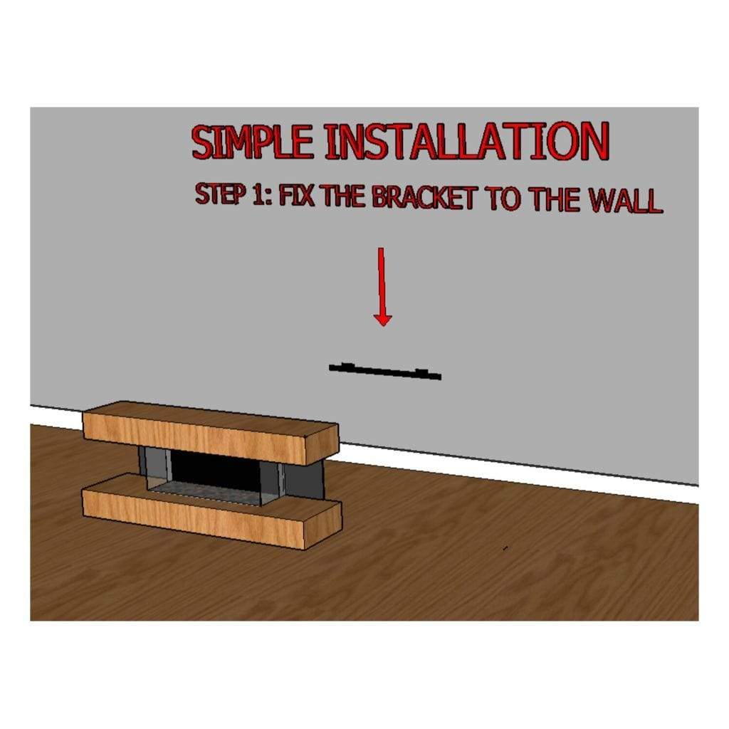 Evolution Fires 72" Vegas Grey Stone Tiles Wall Mount Electric Fireplace - American Oak