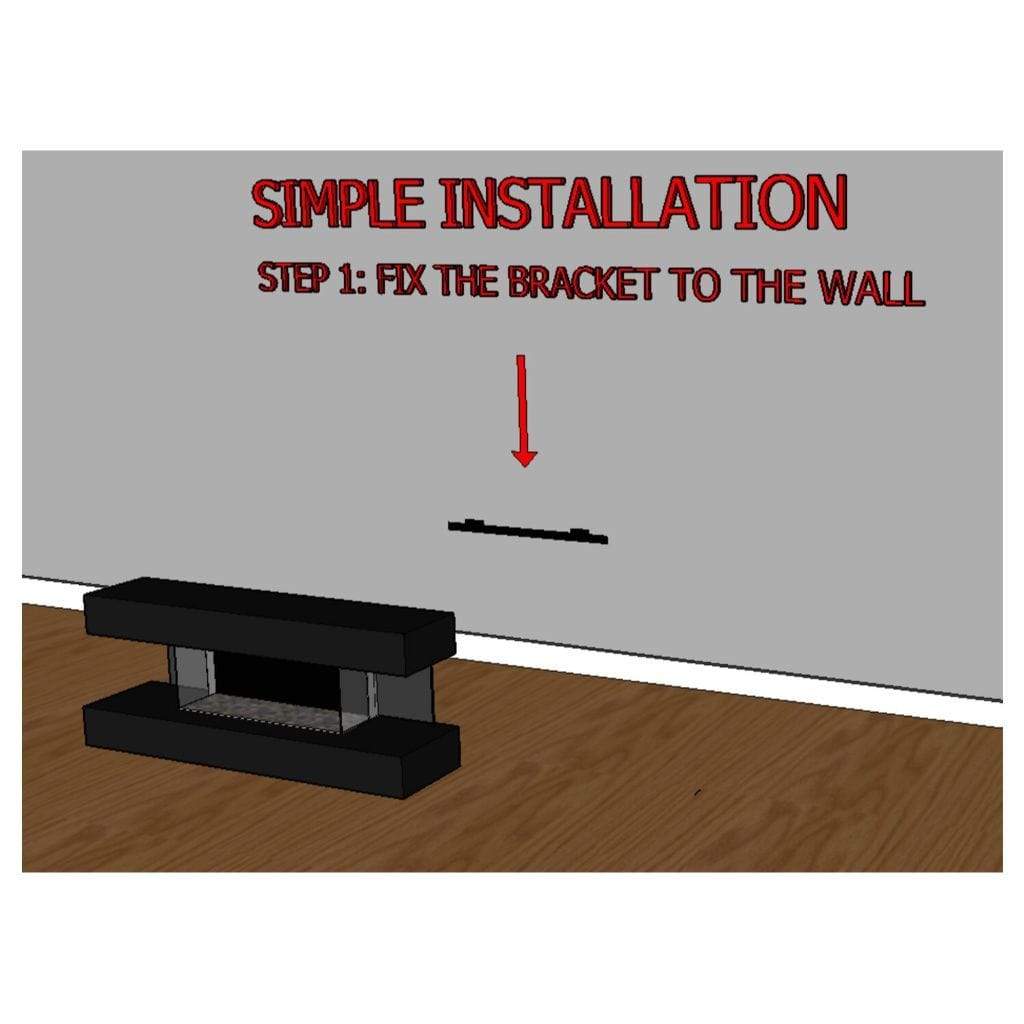 Evolution Fires 72" Vegas Grey Stone Tiles Wall Mount Electric Fireplace - Graphite