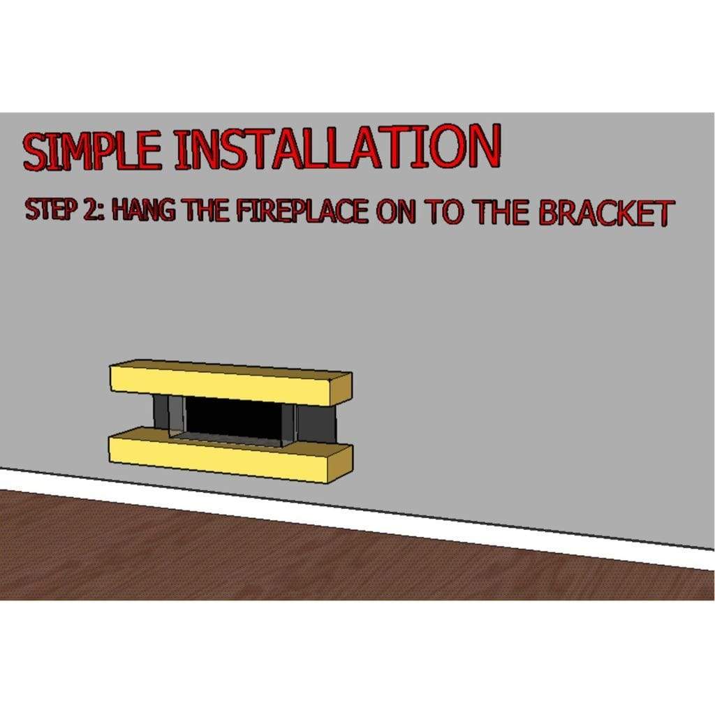 Evolution Fires 72" Vegas Grey Stone Tiles Wall Mount Electric Fireplace - Marfil