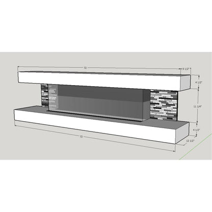 Evolution Fires 72" Vegas Grey Stone Tiles Wall Mount Electric Fireplace - White