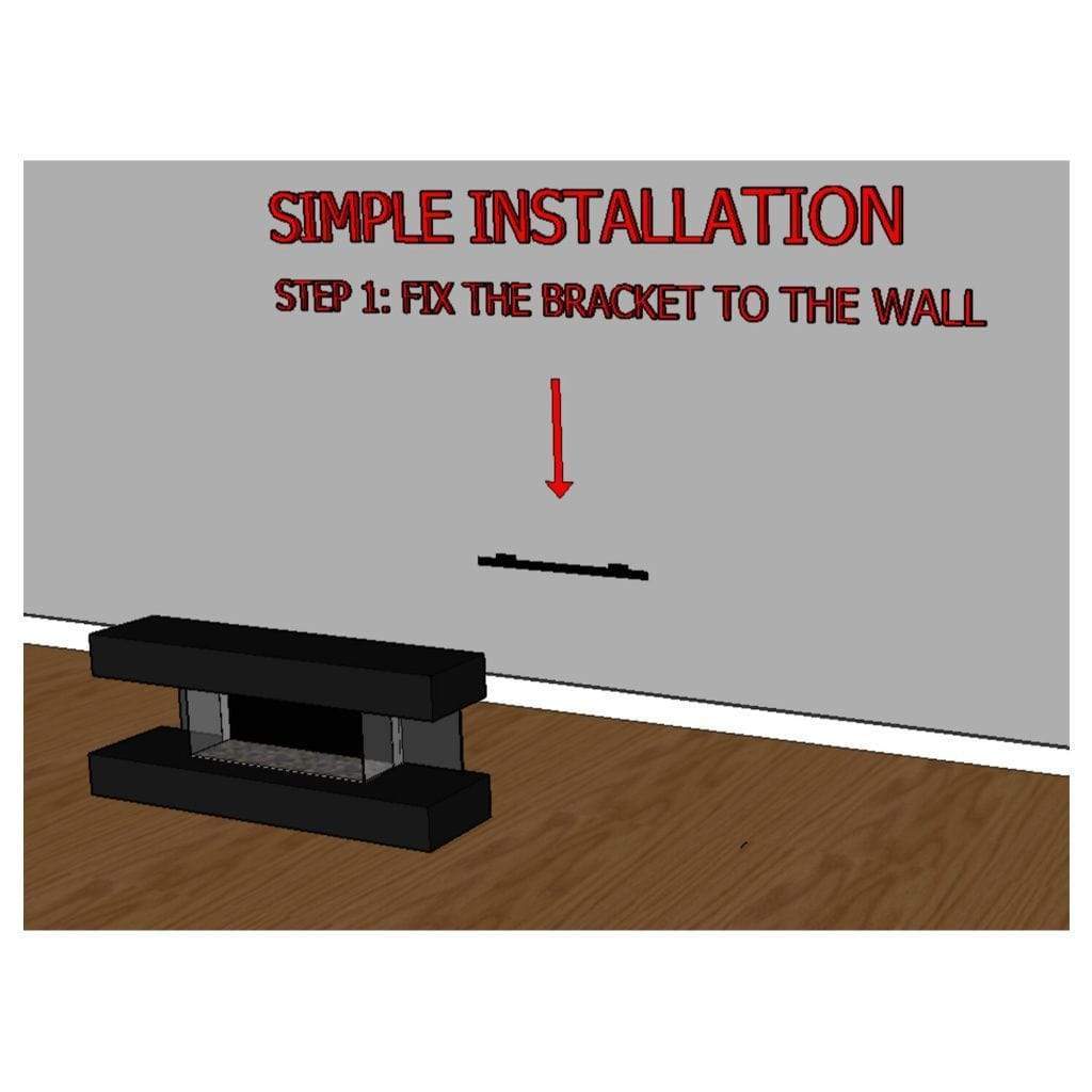 Evolution Fires 96" Vegas White & Black Tiles Wall Mount Electric Fireplace