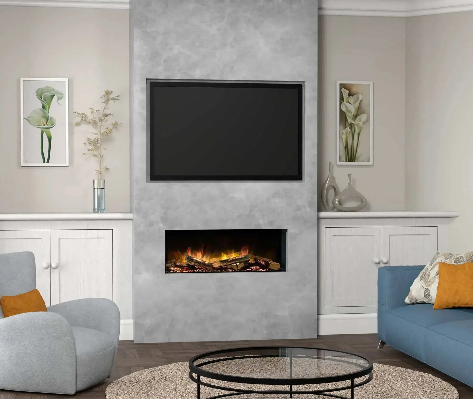 Flamerite Fires E-FX 1000 40" Linear Built-in Electric Fireplace