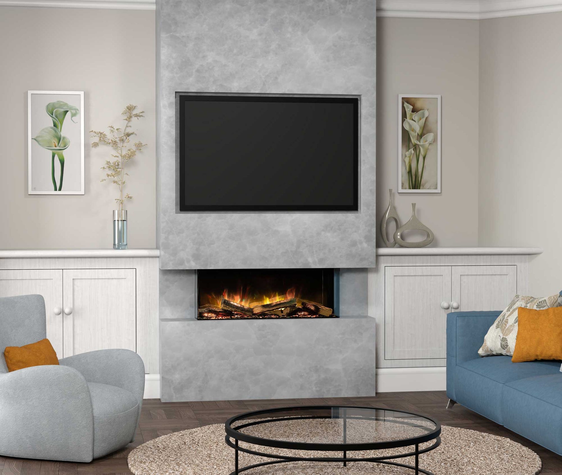Flamerite Fires E-FX 1000 40" Linear Built-in Electric Fireplace