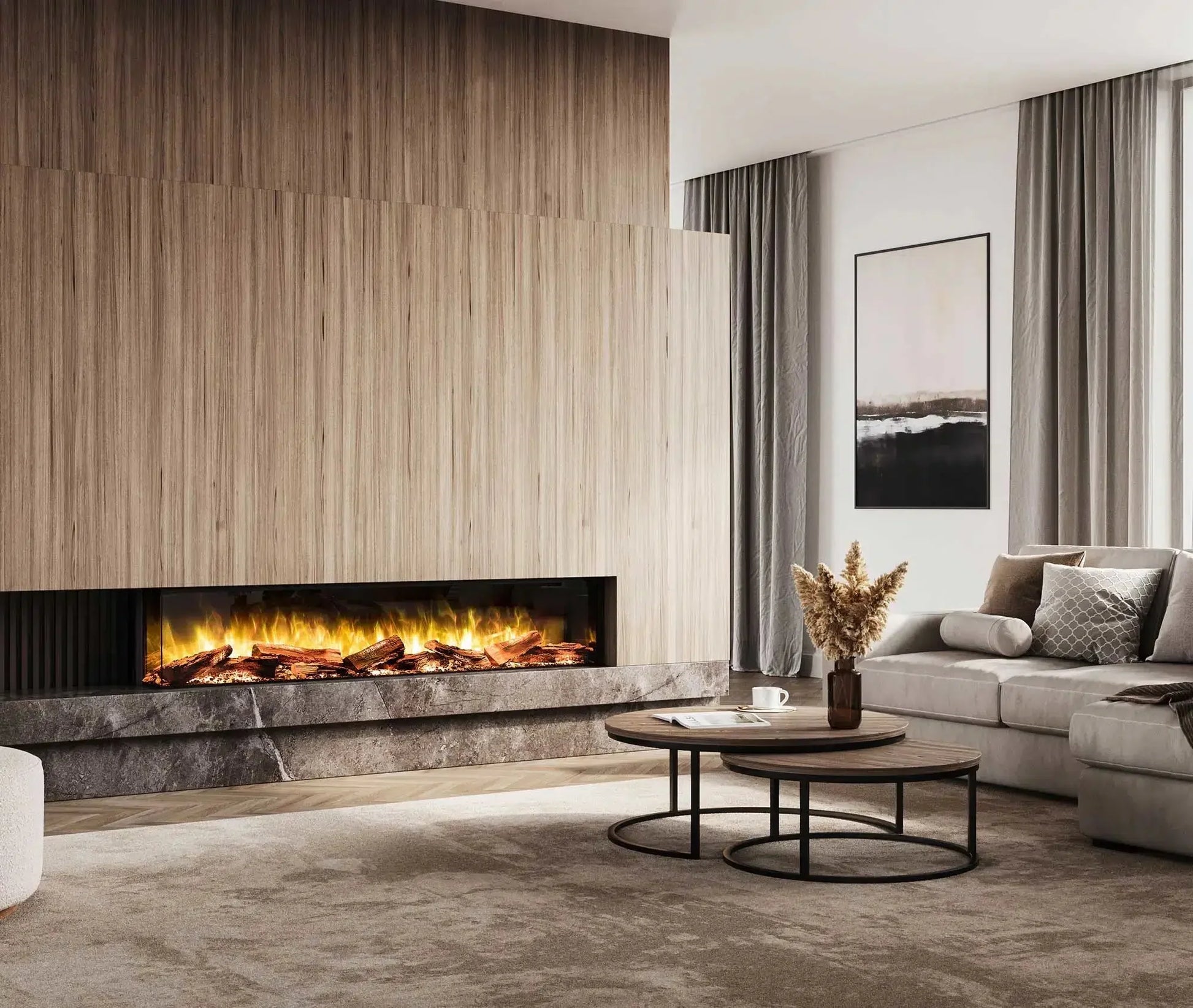 Flamerite Fires E-FX 1800 72" Linear Built-in Electric Fireplace