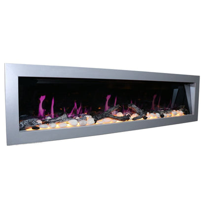 Litedeer 68" Gloria II Push-In Contemporary Smart Linear Vent-Free Built-In Electric Fireplace