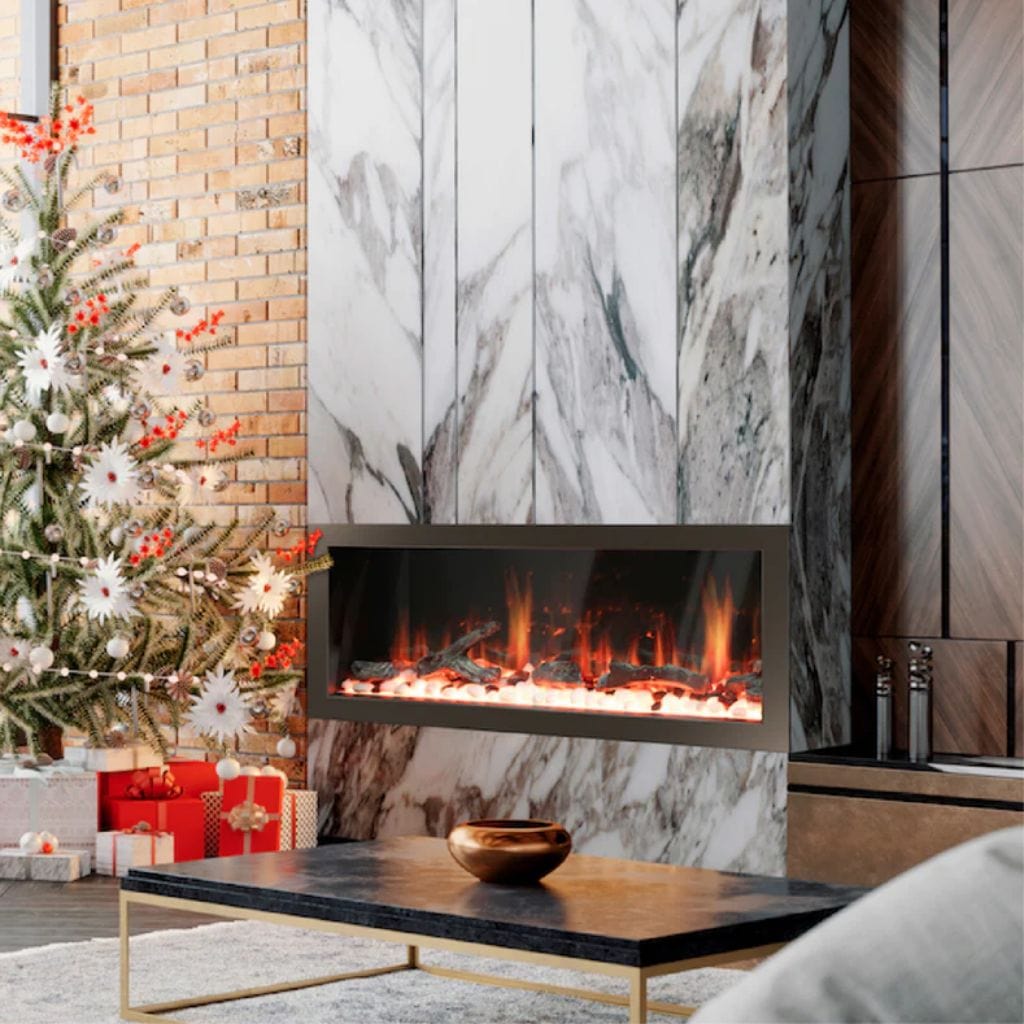 Litedeer 68" Latitude II Push-In Contemporary Smart Linear Built-In Electric Fireplace