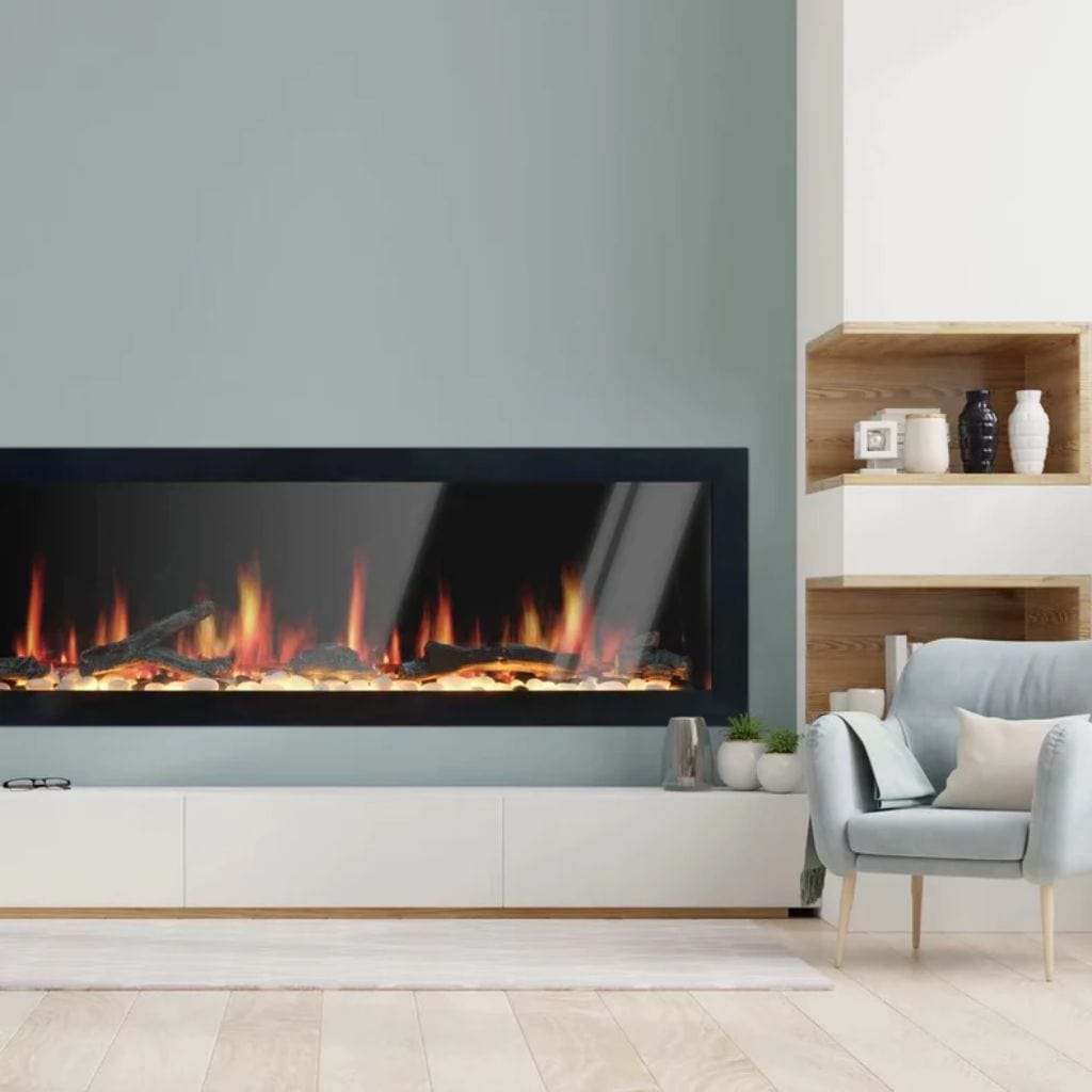 Litedeer 68" Latitude II Push-In Contemporary Smart Linear Built-In Electric Fireplace