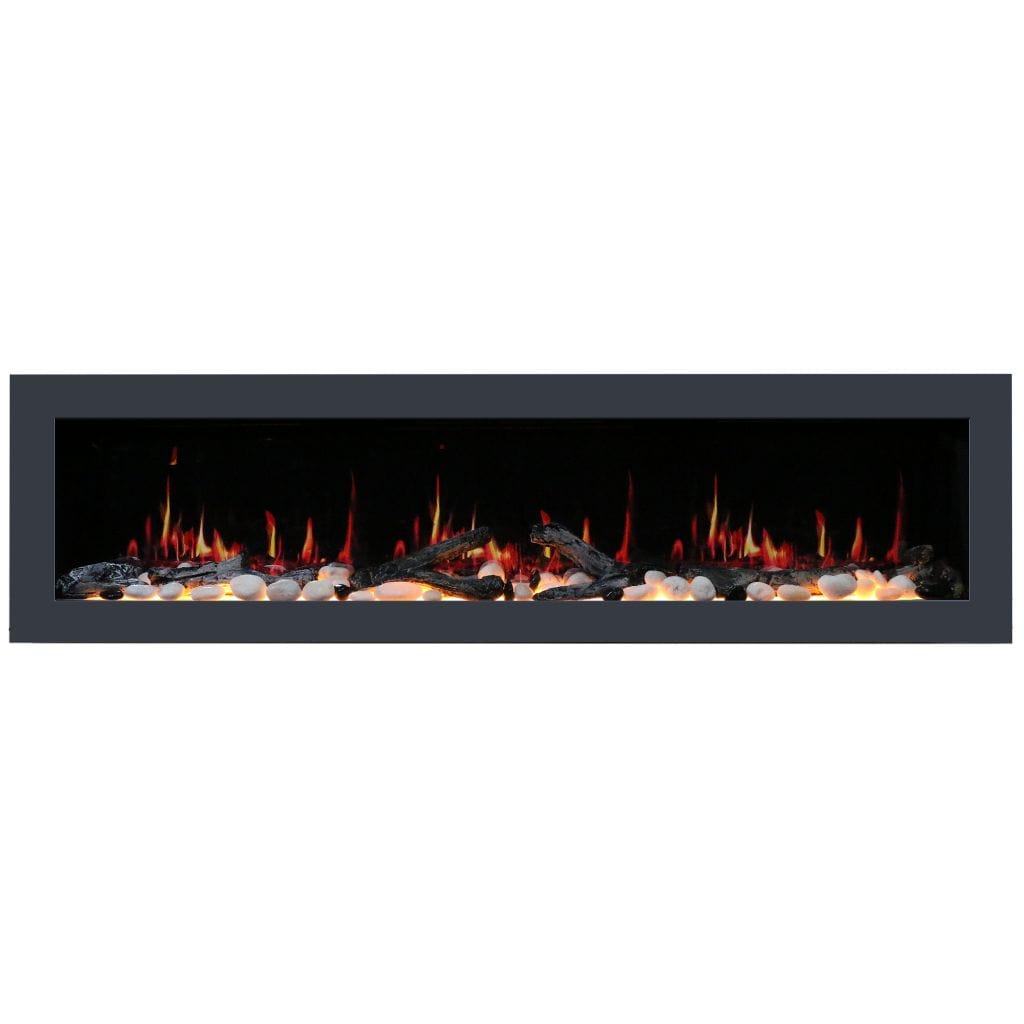 Litedeer 68" Latitude II Push-In Contemporary Smart Linear Built-In Electric Fireplace