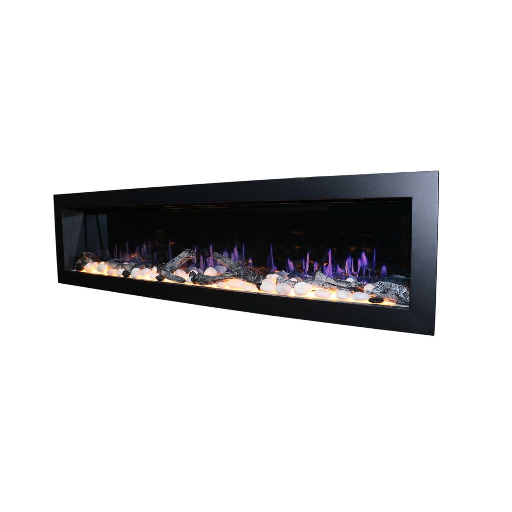 Litedeer 68" Latitude II Push-In Contemporary Smart Linear Built-In Electric Fireplace