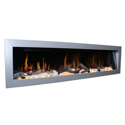 Litedeer 78" Gloria II Push-In Contemporary Smart Linear Vent-Free Built-In Electric Fireplace