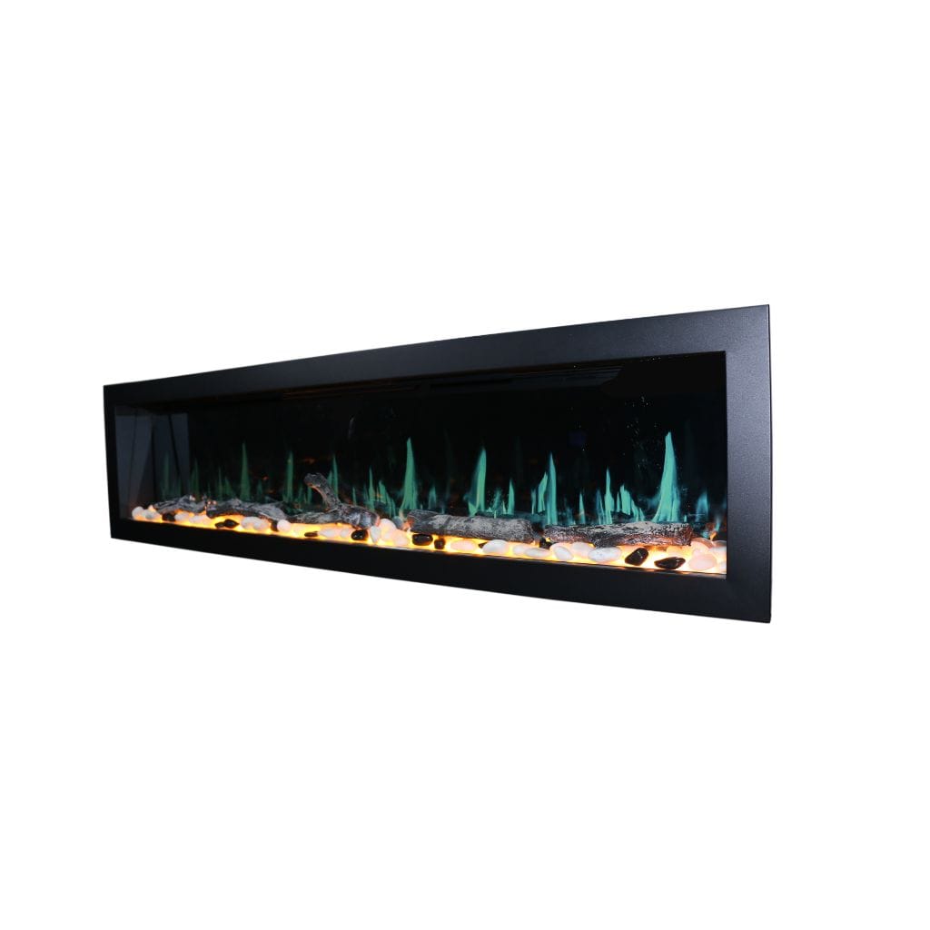 Litedeer 78" Latitude II Push-In Contemporary Smart Linear Vent-Free Built-In Electric Fireplace