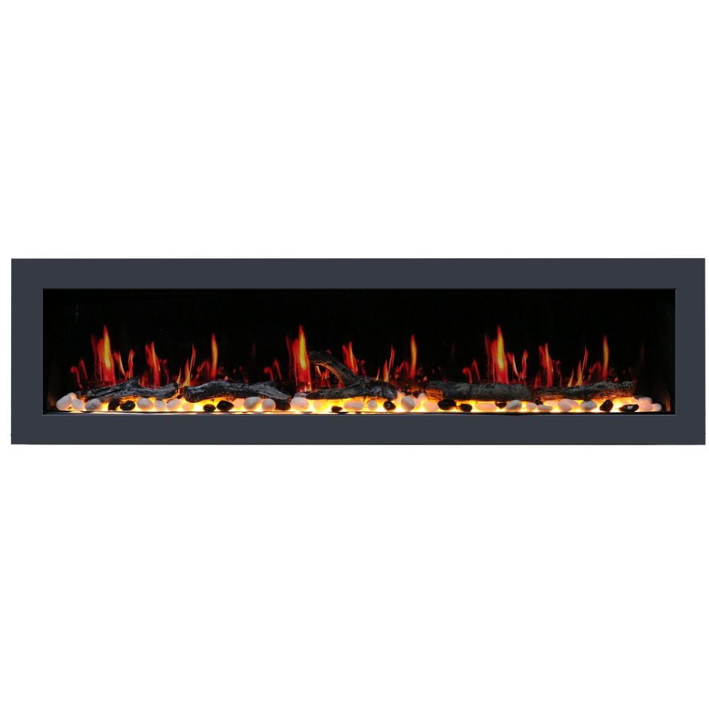 Litedeer 78" Latitude II Push-In Contemporary Smart Linear Vent-Free Built-In Electric Fireplace