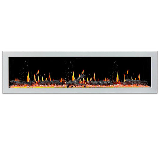 Litedeer Homes Gloria II 78" White Smart App Control Multi Flame Wall Mount Electric Fireplace