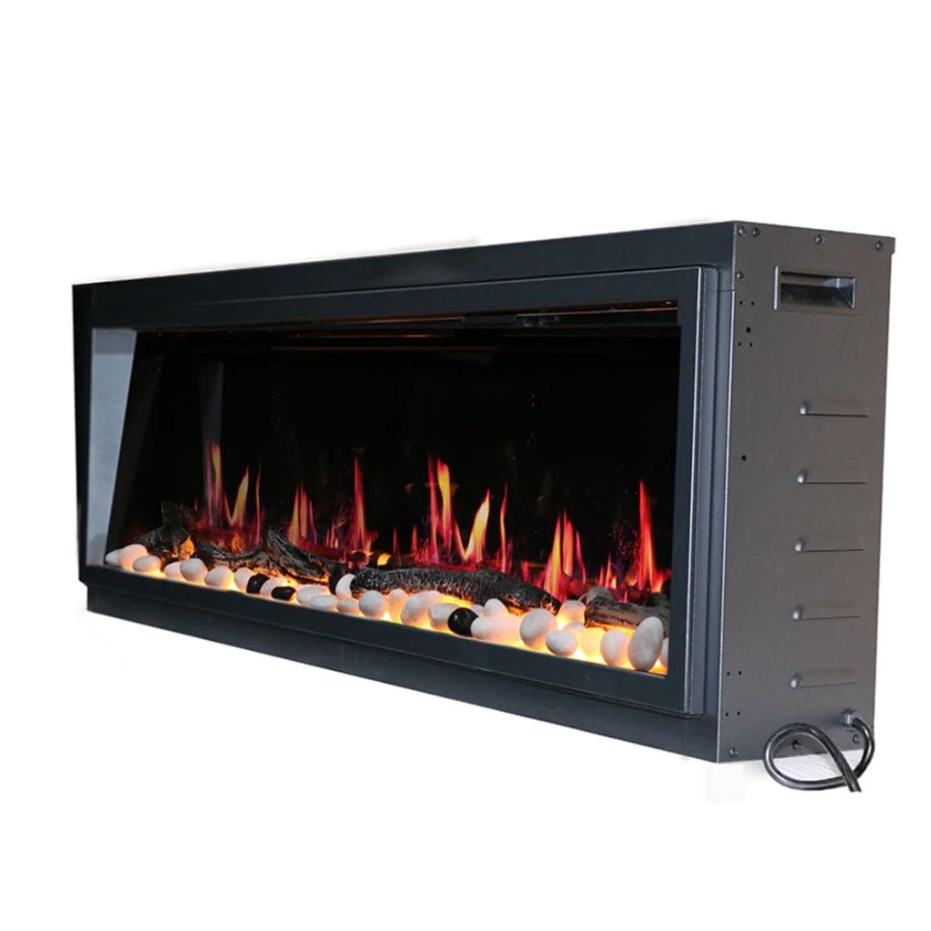 Litedeer Latitude 45" Smart Linear WiFi Enabled Vent-Free Built-In Electric Fireplace With Driftwood Log & River Rock