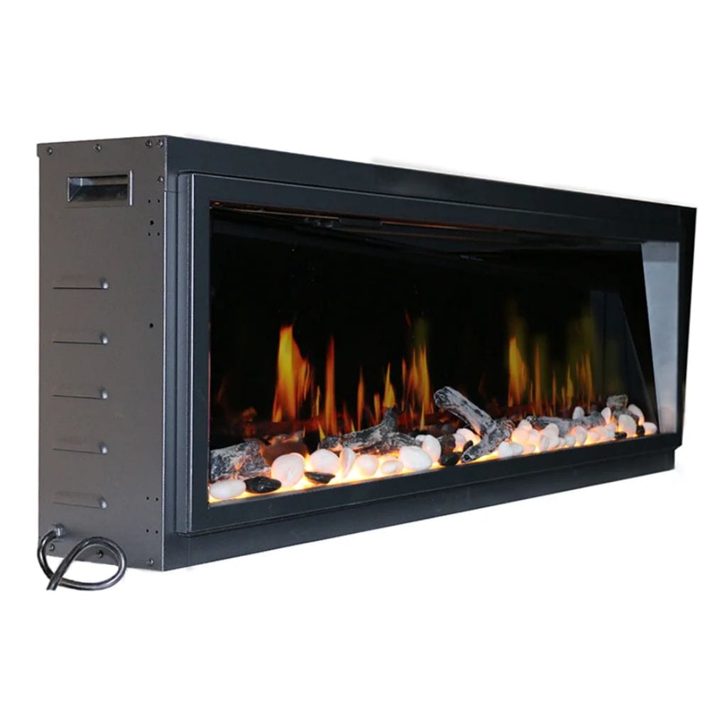 Litedeer Latitude 45" Smart Linear WiFi Enabled Vent-Free Built-In Electric Fireplace With Driftwood Log & River Rock