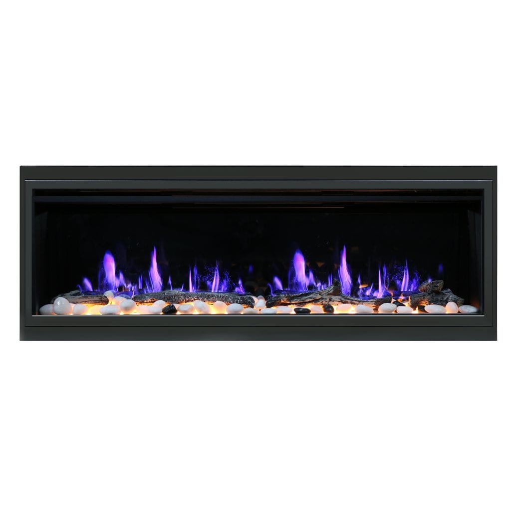 Litedeer Latitude 45" Smart Linear WiFi Enabled Vent-Free Built-In Electric Fireplace With Driftwood Log & River Rock