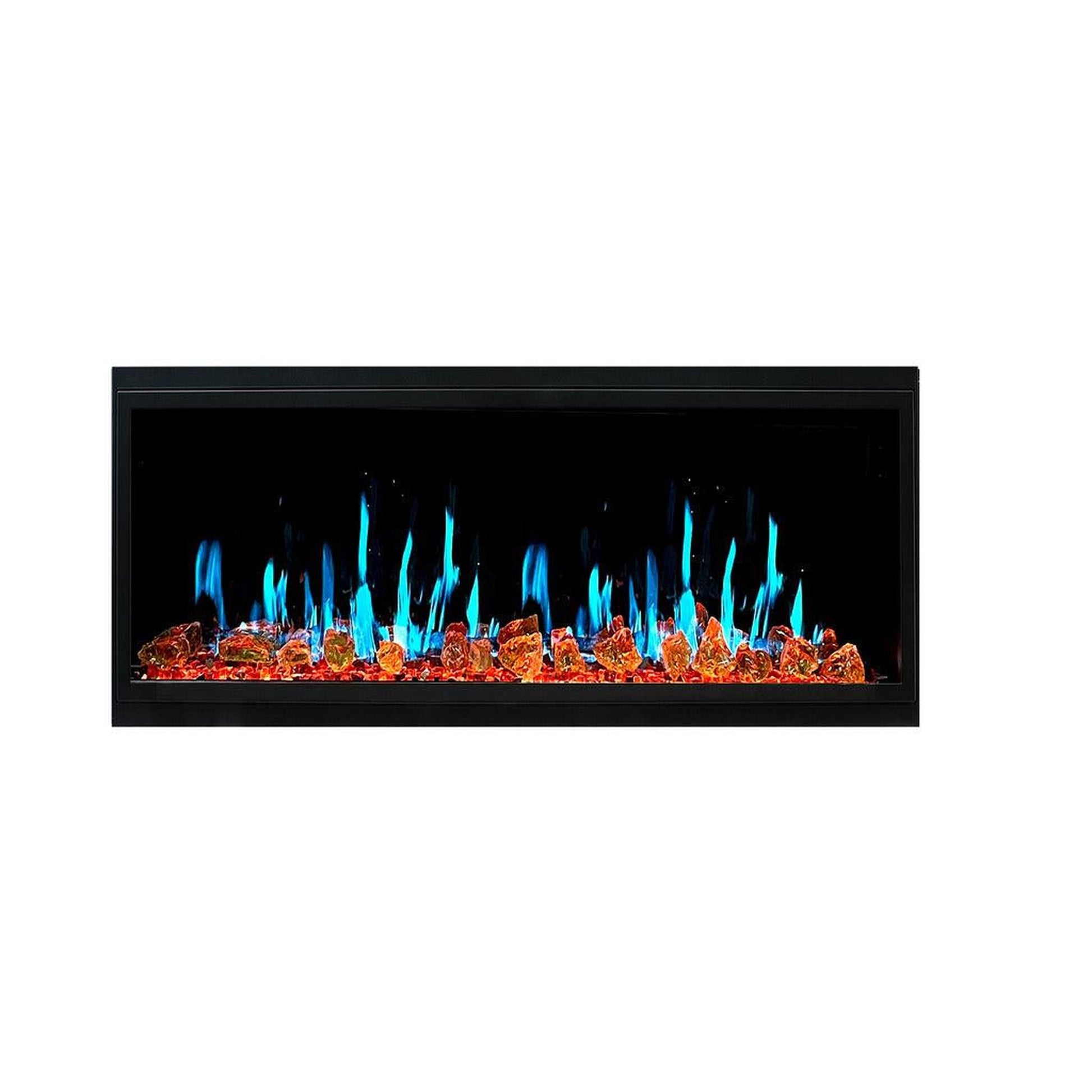 Litedeer Latitude 45" Ultra Slim WiFi Enabled Built-In Electric Fireplace With Reflective Fire Glass
