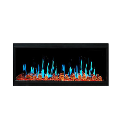 Litedeer Latitude 45" Ultra Slim WiFi Enabled Built-In Electric Fireplace With Reflective Fire Glass