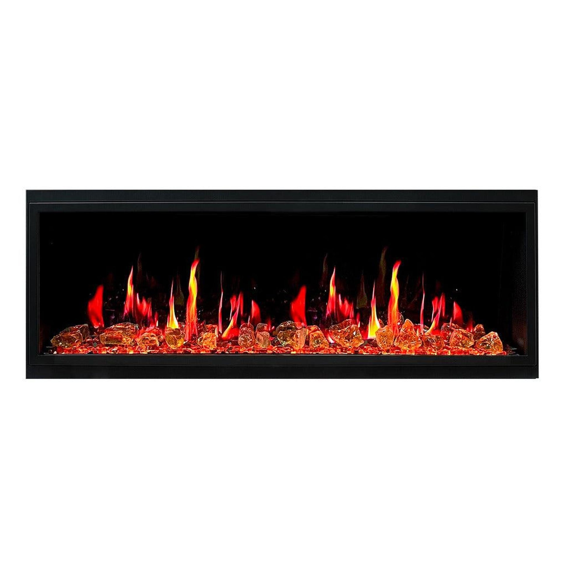 Litedeer Latitude 55" Ultra Slim WiFi Enabled Built-In Electric Fireplace with Reflective Fire Glass