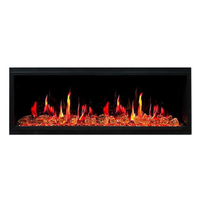 Litedeer Latitude 55" Ultra Slim WiFi Enabled Built-In Electric Fireplace with Reflective Fire Glass
