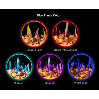 Litedeer Latitude 55" Ultra Slim WiFi Enabled Built-In Electric Fireplace with Reflective Fire Glass