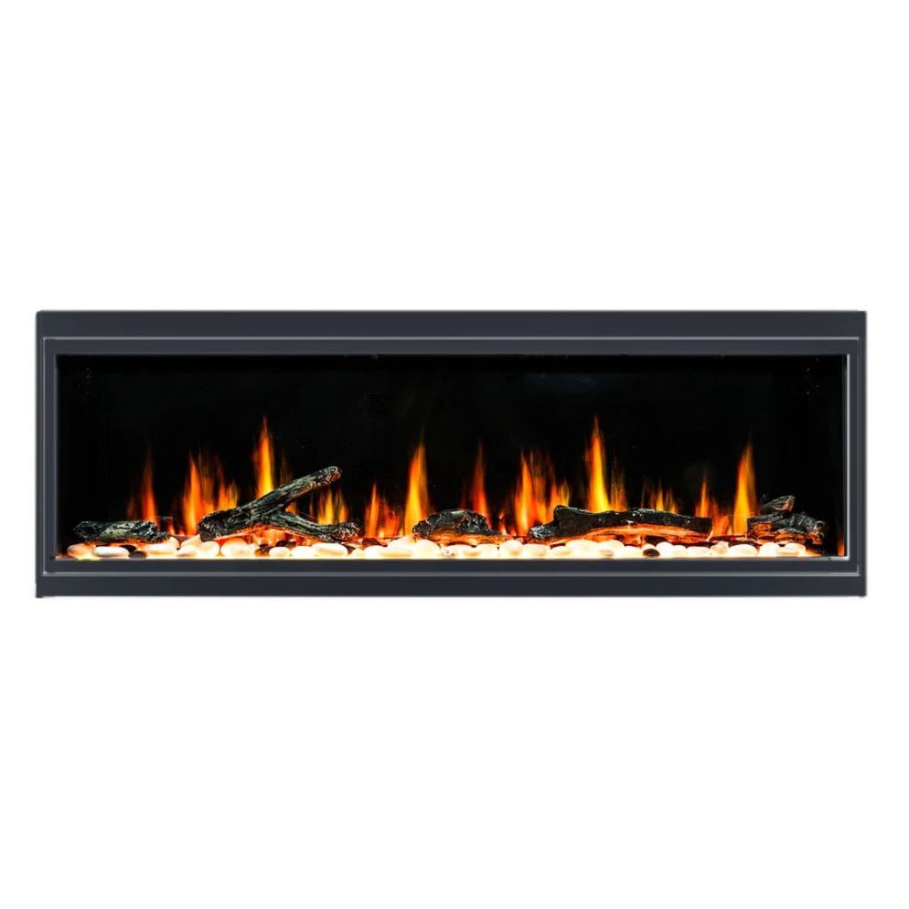 Litedeer Latitude 65" Smart Linear WiFi Enabled Vent-Free Built-In Electric Fireplace With Driftwood Log & River Rock