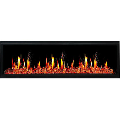 Litedeer Latitude 65" Ultra Slim WiFi Enabled Built-In Electric Fireplace with Reflective Fire Glass