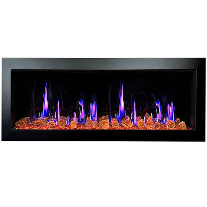 Litedeer Latitude II 48" Seamless Push-In Electric Fireplace with Reflective Fire Glass (Luster Copper)